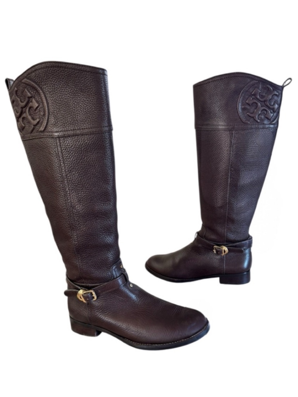 Tory Burch Marlene Logo Riding Boots